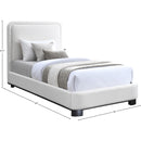 Meridian Nolita Cream Linen Textured Fabric Twin Bed IMAGE 7