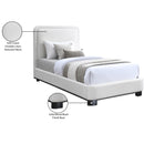 Meridian Nolita Cream Linen Textured Fabric Twin Bed IMAGE 8