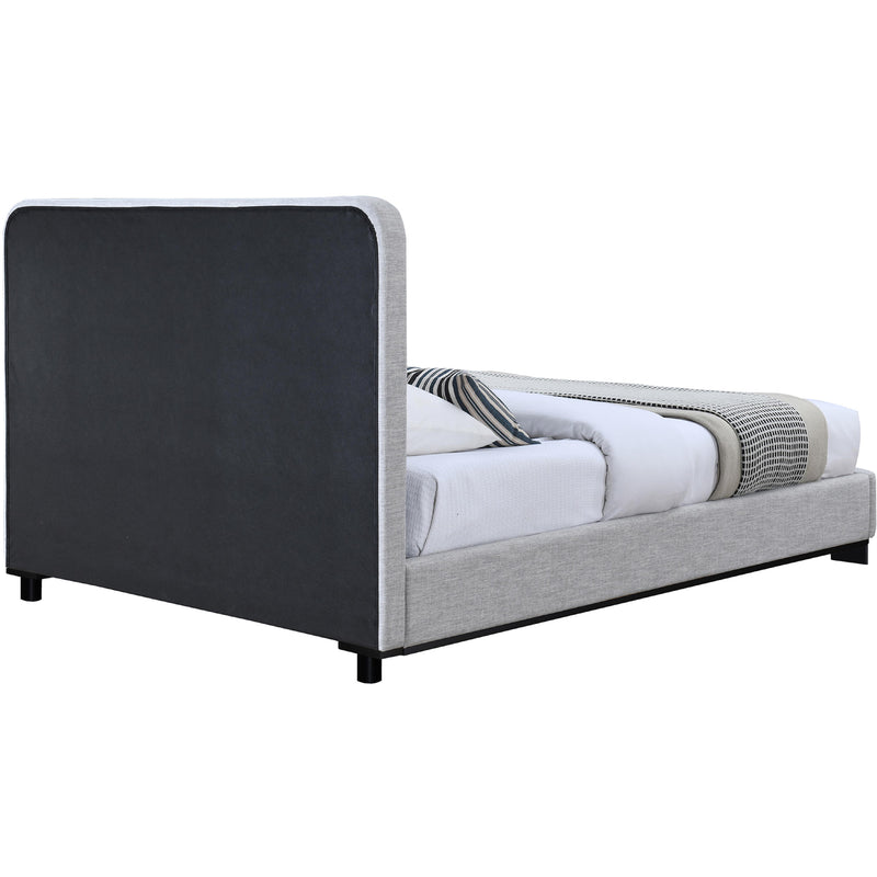 Meridian Nolita Grey Linen Textured Fabric King Bed IMAGE 5