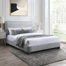 Meridian Nolita Grey Linen Textured Fabric Queen Bed IMAGE 2