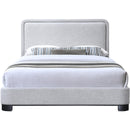 Meridian Nolita Grey Linen Textured Fabric Queen Bed IMAGE 3