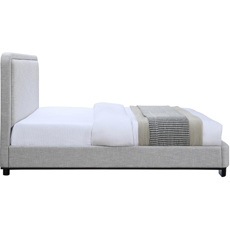 Meridian Nolita Grey Linen Textured Fabric Queen Bed IMAGE 4