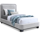 Meridian Nolita Grey Linen Textured Fabric Twin Bed IMAGE 1