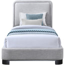 Meridian Nolita Grey Linen Textured Fabric Twin Bed IMAGE 3