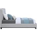 Meridian Nolita Grey Linen Textured Fabric Twin Bed IMAGE 4