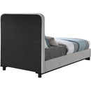 Meridian Nolita Grey Linen Textured Fabric Twin Bed IMAGE 5