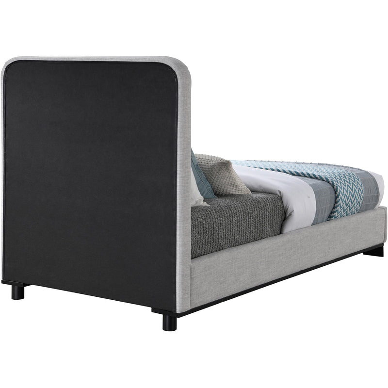 Meridian Nolita Grey Linen Textured Fabric Twin Bed IMAGE 5