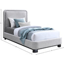 Meridian Nolita Grey Linen Textured Fabric Twin Bed IMAGE 7