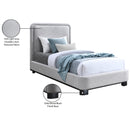 Meridian Nolita Grey Linen Textured Fabric Twin Bed IMAGE 8