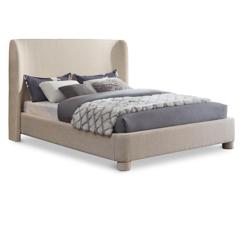 Meridian Penny Beige Polyester Fabric Queen Bed IMAGE 1