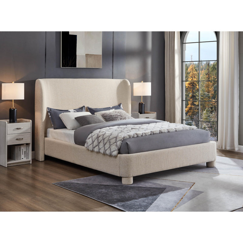 Meridian Penny Beige Polyester Fabric Queen Bed IMAGE 2