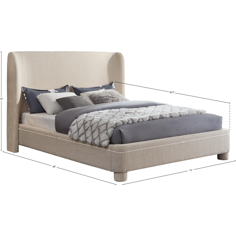 Meridian Penny Beige Polyester Fabric Queen Bed IMAGE 7