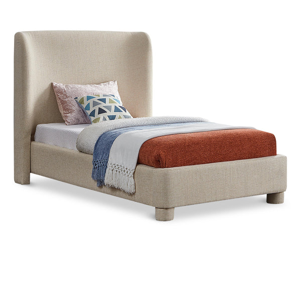 Meridian Penny Beige Polyester Fabric Twin Bed IMAGE 1