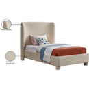Meridian Penny Beige Polyester Fabric Twin Bed IMAGE 8