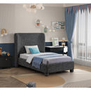 Meridian Penny Black Polyester Fabric Twin Bed IMAGE 2