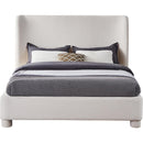 Meridian Penny Cream Linen Textured Fabric King Bed IMAGE 3