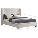 Meridian Penny Cream Linen Textured Fabric Queen Bed IMAGE 7