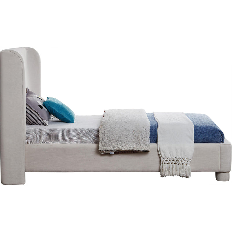 Meridian Penny Cream Linen Textured Fabric Twin Bed IMAGE 4