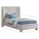 Meridian Penny Cream Linen Textured Fabric Twin Bed IMAGE 7