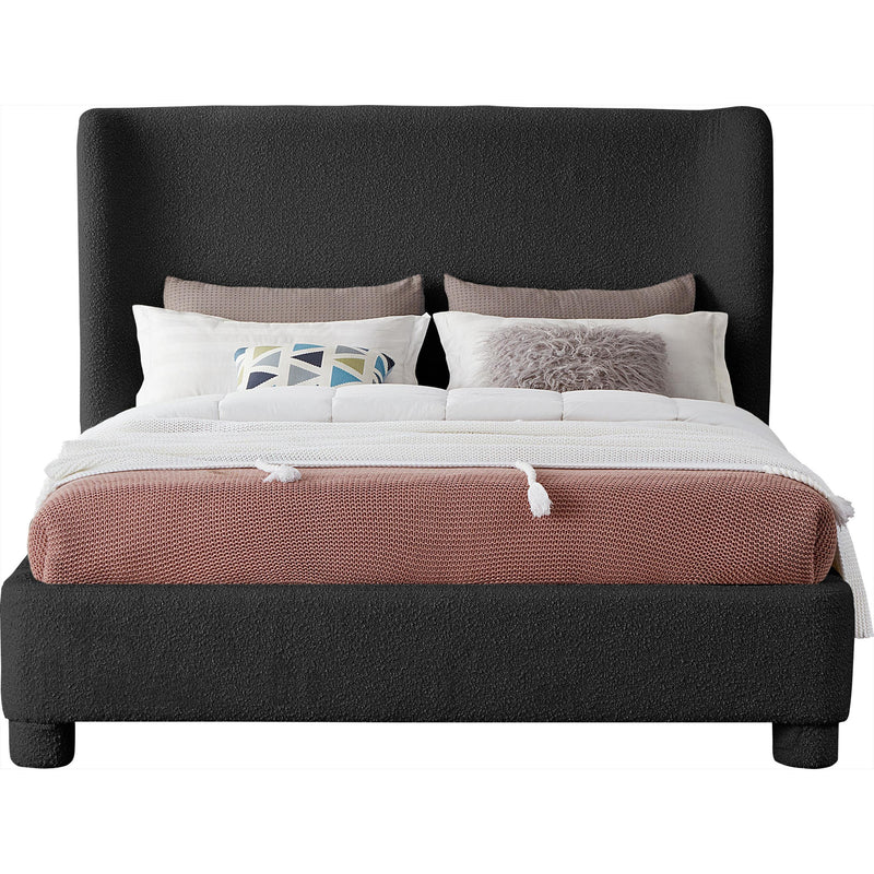 Meridian Penny Black Boucle Fabric Full Bed IMAGE 3