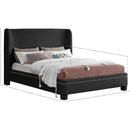 Meridian Penny Black Boucle Fabric Full Bed IMAGE 7