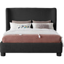 Meridian Penny Black Boucle Fabric King Bed IMAGE 3