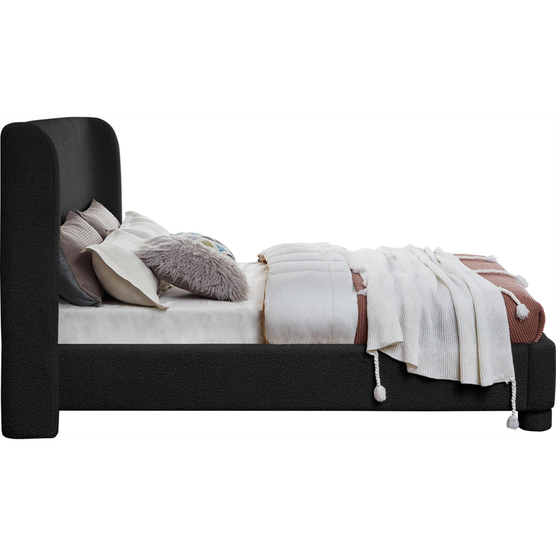 Meridian Penny Black Boucle Fabric King Bed IMAGE 4