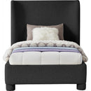 Meridian Penny Black Boucle Fabric Twin Bed IMAGE 3