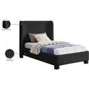 Meridian Penny Black Boucle Fabric Twin Bed IMAGE 8