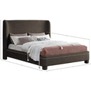 Meridian Penny Brown Boucle Fabric Full Bed IMAGE 7