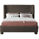Meridian Penny Brown Boucle Fabric King Bed IMAGE 3