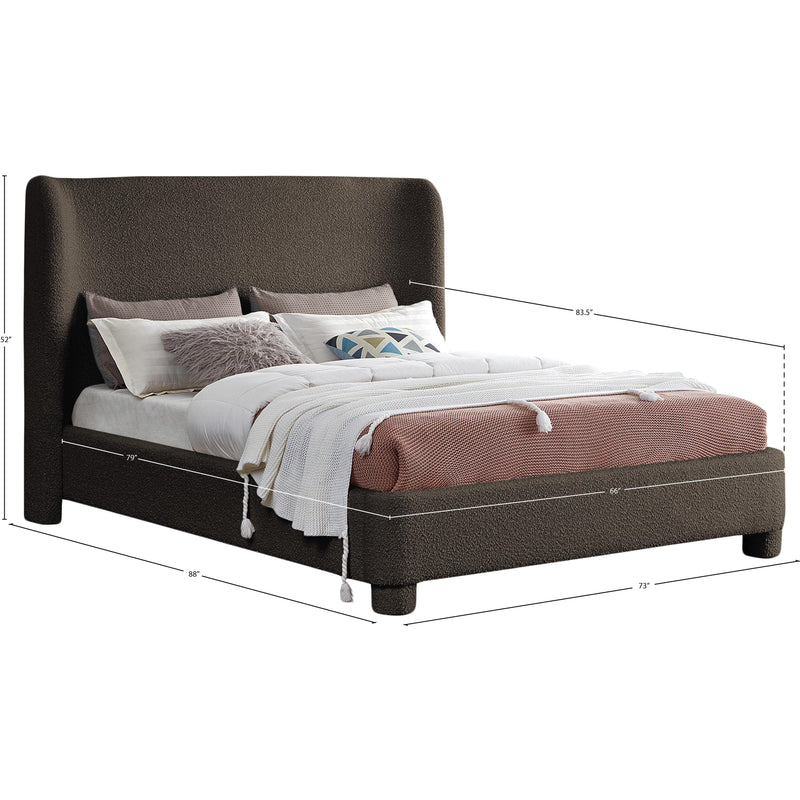 Meridian Penny Brown Boucle Fabric Queen Bed IMAGE 7