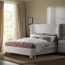 Meridian Penny Cream Boucle Fabric King Bed IMAGE 2