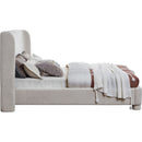 Meridian Penny Cream Boucle Fabric King Bed IMAGE 4