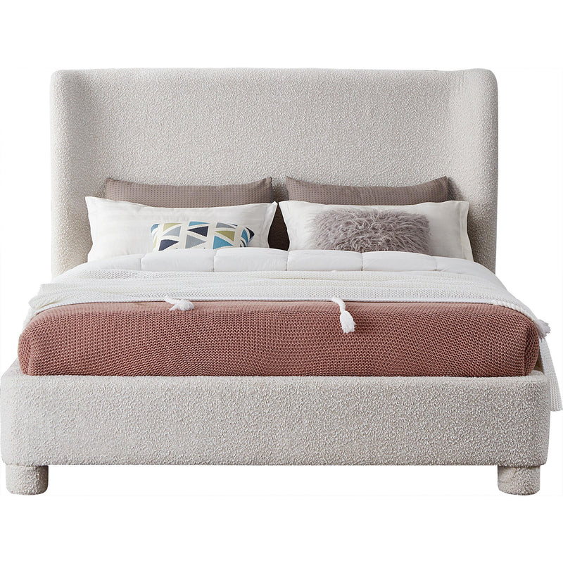Meridian Penny Cream Boucle Fabric Queen Bed IMAGE 3