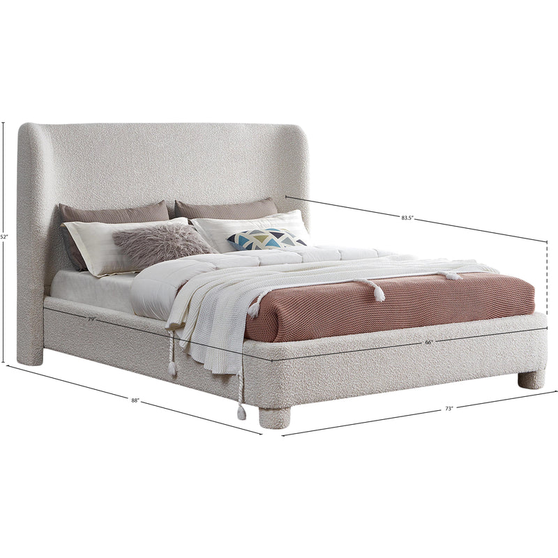 Meridian Penny Cream Boucle Fabric Queen Bed IMAGE 7