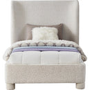 Meridian Penny Cream Boucle Fabric Twin Bed IMAGE 3