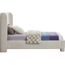 Meridian Penny Cream Boucle Fabric Twin Bed IMAGE 4
