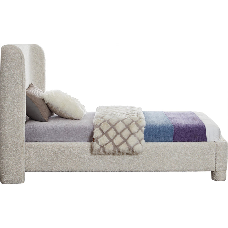 Meridian Penny Cream Boucle Fabric Twin Bed IMAGE 4
