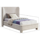Meridian Penny Cream Boucle Fabric Twin Bed IMAGE 7