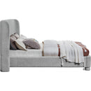 Meridian Penny Grey Boucle Fabric Full Bed IMAGE 4