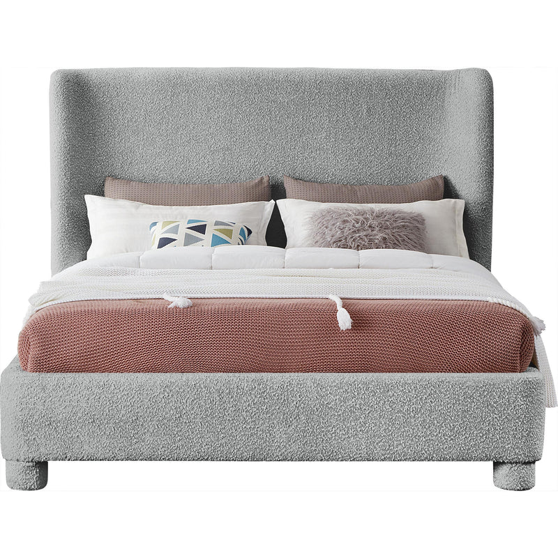Meridian Penny Grey Boucle Fabric King Bed IMAGE 3