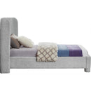 Meridian Penny Grey Boucle Fabric Twin Bed IMAGE 4