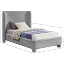 Meridian Penny Grey Boucle Fabric Twin Bed IMAGE 7