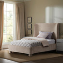 Meridian Penny Beige Chenille Fabric Twin Bed IMAGE 2