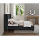 Meridian Penny Black Chenille Fabric Full Bed IMAGE 6