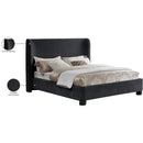 Meridian Penny Black Chenille Fabric King Bed IMAGE 11