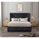 Meridian Penny Black Chenille Fabric King Bed IMAGE 4
