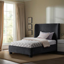 Meridian Penny Black Chenille Fabric Twin Bed IMAGE 2