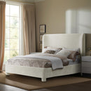 Meridian Penny Cream Chenille Fabric King Bed IMAGE 2